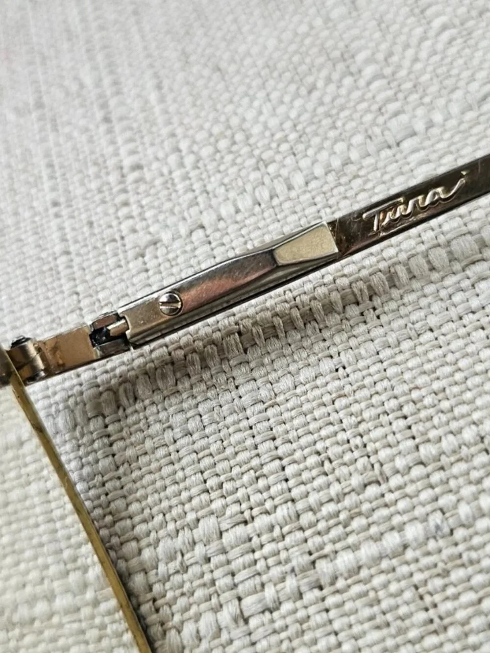 Share Vintage Tura Eyeglasses Frame Gold Tone Eyewear Glasses Unisex Frame only